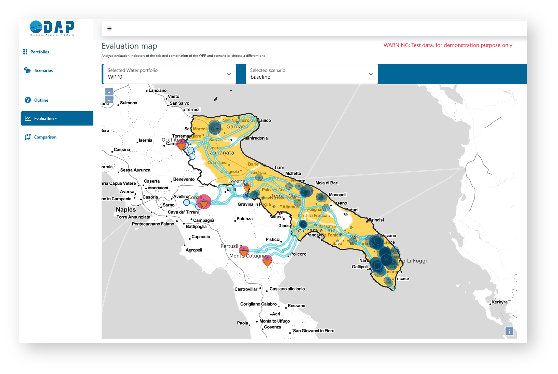 DAP: Evaluation interactive map